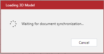 Loading 3D Model pop-up dialog in the Viewer Loading 3D Model pop-up dialog in the Viewer